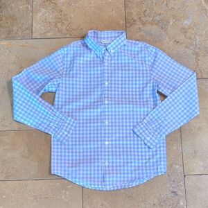 Janie and Jack boy's shirt. Purple gingham. Size 16.